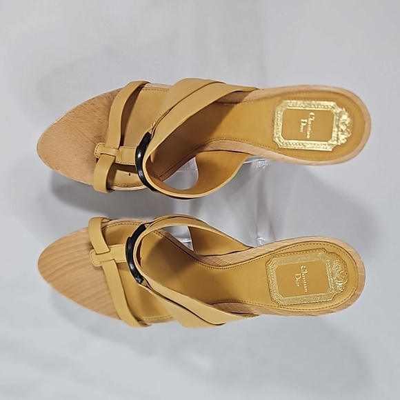 Christian Dior Tan Leather Womens Sandals/Heels Size 39 - Picture 7 of 10